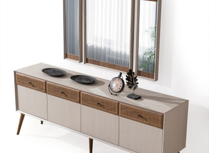 Novelty in Dining room Modern Set Consists of Sideboard and 3x Mirror